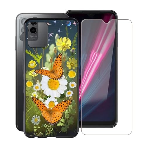 HGJTF Handyhülle für T-Mobile T Phone Pro 5G (6.82") mit 1 Stück Gehärtetem Glas Schutzfolie, Stoßfeste Kratzfeste Schutzhülle Case Weiche Silikon TPU Hülle für T-Mobile T Phone Pro 5G - XT1 von HGJTF