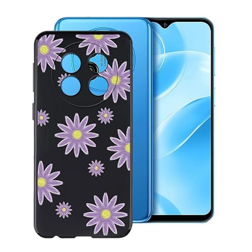 HGJTF Handyhülle für Ulefone Note 15 (6.22"), Stoßfeste Kratzfeste Hülle Case, Ultra Dünn Weiche TPU Bumper (Anti-Fingerabdruck) Schutzhülle Tasche für Ulefone Note 15 - Lila Blume von HGJTF