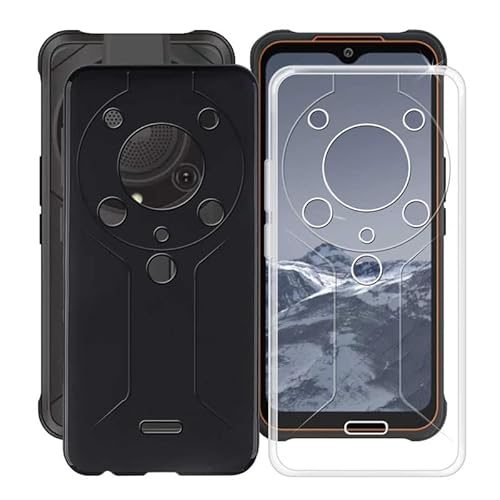 HGJTF Hülle für AGM Glory G1 (6.53 Zoll), 2 Stück Stoßfest Weiche Silikon Handyhülle Case Cover, TPU Bumper Tasche Schutzhülle für AGM Glory G1 - Schwarz + Transparent von HGJTF