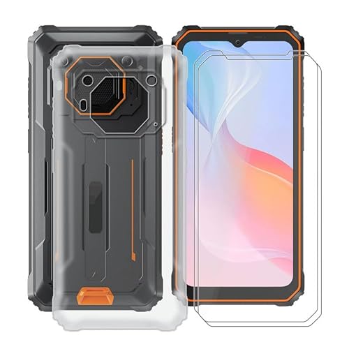 HGJTF Hülle für Blackview BV6200 Pro (6.56") mit 2 Stück Displayschutzfolie, Clear TPU Bumper Handyhülle Weich Silikon Stoßfest Schutzhülle Tasche für Blackview BV6200 Pro - Transparent von HGJTF