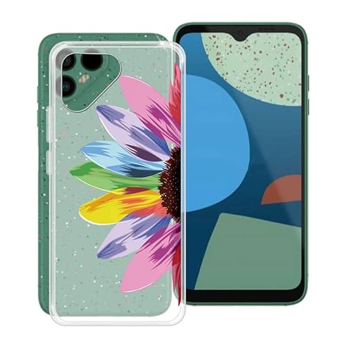 HGJTF Hülle für Fairphone 4 (6.3"), Translucent Weiche TPU Bumper Handyhülle Case Ultra Dünn Stoßfest Kratzfest Silikon Schutzhülle Tasche für Fairphone 4 - Sonnenblume von HGJTF