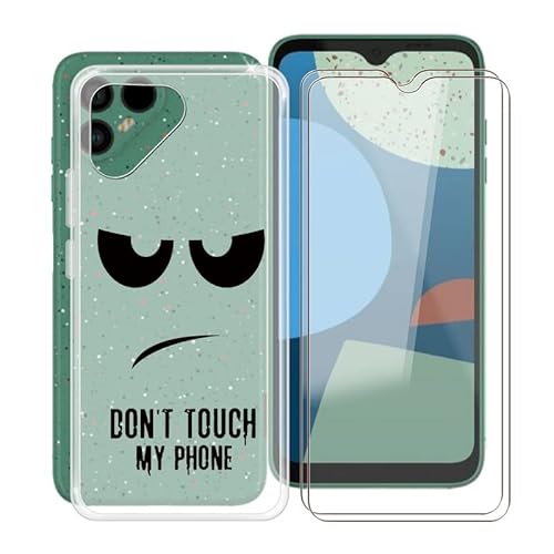 HGJTF Hülle für Fairphone 4 (6.3") mit 2 Stück Gehärtetem Glas Schutzfolie, Translucent Silikon Handyhülle Stoßfest Weich TPU Schutzhülle Tasche für Fairphone 4 - Nicht Tasten von HGJTF