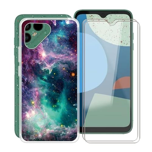HGJTF Hülle für Fairphone 4 (6.3") mit 2 Stück Gehärtetem Glas Schutzfolie, Translucent Silikon Handyhülle Stoßfest Weich TPU Schutzhülle Tasche für Fairphone 4 - Sterne Himmel von HGJTF