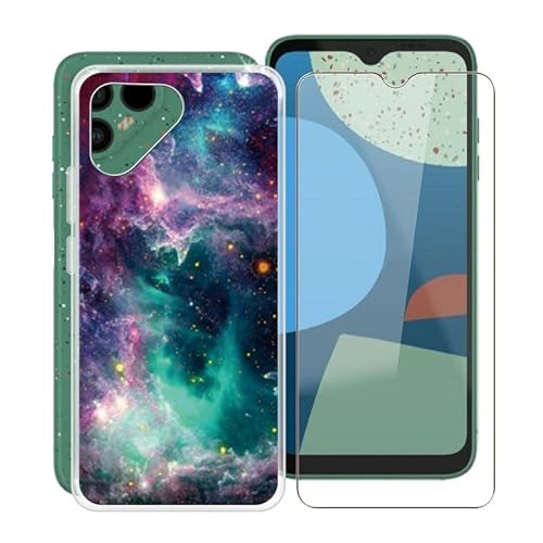 HGJTF Hülle für Fairphone 4 (6.3") mit Gehärtetem Glas Schutzfolie, Ultra Dünn Stoßfest Handyhülle Silikon Case Kratzfest Weiche TPU Tasche für Fairphone 4 - Sterne Himmel von HGJTF