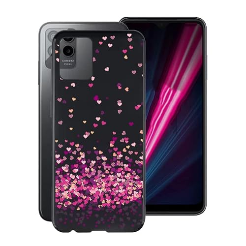 HGJTF Hülle für T-Mobile T Phone Pro 5G (6.82"), Stoßfeste Kratzfeste Handyhülle Case, Dünn Weiche TPU Bumper (Anti-Fingerabdruck) Schutzhülle Tasche für T-Mobile T Phone Pro 5G - Rotes Herz von HGJTF