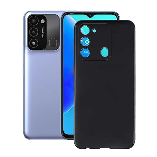HGJTF Hülle für Tecno Spark 8C (6.6"), Ultra Dünn Weiche TPU Bumper Schutzhülle Tasche Case, Stoßfest Anti-Kratzer Schwarze Handyhülle Cover für Tecno Spark 8C - Black von HGJTF