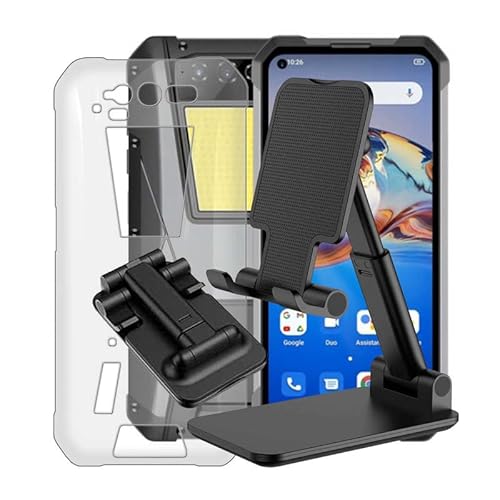 HGJTF Schutzhülle Hülle für Unihertz Tank (6.81"), Ultradünn Transparent Weiche Silikon Stoßfest Tasche Cover TPU Bumper Handyhülle für Unihertz Tank mit klappbar Handy Ständer von HGJTF
