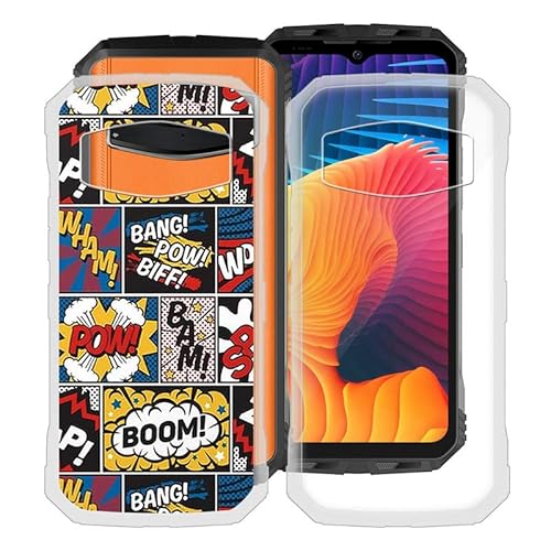 HGJTF für Doogee V30 Hülle (6.58"), 2 Stück Ultra Dünn TPU Bumper Handyhülle Weiche Silikon Stoßfest Anti-Kratzer Schutzhülle Case für Doogee V30 - Transparent + Muster von HGJTF
