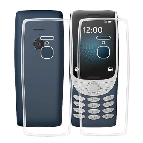 HGJTF für Nokia 8210 4G Hülle (2.8"), 2 Stück Ultra Dünn Silikon Bumper Stoßfest Handyhülle Tasche, Transparent Weiche TPU Anti-Kratzer Cover Schutzhülle für Nokia 8210 4G - Clear + Clear von HGJTF