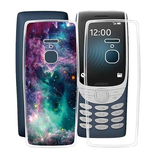 HGJTF für Nokia 8210 4G Hülle (2.8"), 2 Stück Ultra Dünn Silikon Bumper Stoßfest Handyhülle Tasche, Transparent Weiche TPU Anti-Kratzer Cover Schutzhülle für Nokia 8210 4G - Clear + WMA33 von HGJTF