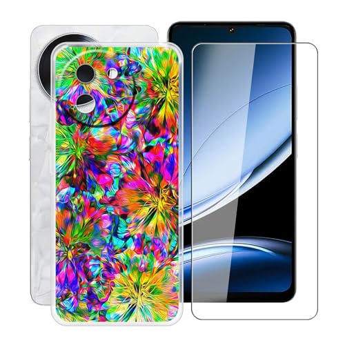 HGJTFANY Hülle für Doogee Note59 Pro+ (6.75") mit 1 Stück Gehärtetes Glas Schutzfolie, Ultra Dünn Weiche Silikon Handyhülle TPU Stoßfest Schutzhülle Cover für Doogee Note59 Pro+ - XT117 von HGJTFANY