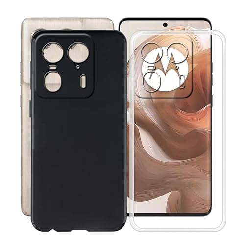 HGJTFANY Hülle für Motorola Edge 50 Ultra (6.70 Zoll), Schwarz + Transparent Handyhülle - Ultra Dünn Stoßfest Weiche Silikon Case, Flexibel TPU Bumper Tasche Schutzhülle für Motorola Edge 50 Ultra von HGJTFANY