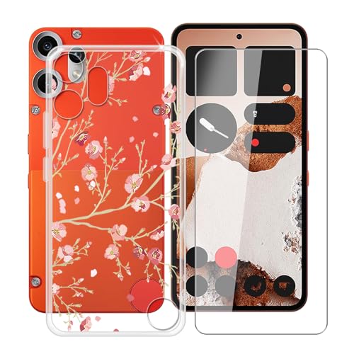 HGJTFANY Hülle für Nothing CMF Phone 2 Pro (6.77") mit 1 Stück Gehärtetes Glas Schutzfolie, Ultra Dünn Weiche Silikon Handyhülle TPU Stoßfest Schutzhülle Cover für Nothing CMF Phone 2 Pro - WM84 von HGJTFANY