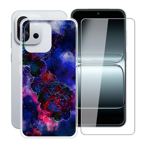HGJTFANY Hülle für OnePlus 13T (6.32") mit 1 Stück Gehärtetes Glas Schutzfolie, Ultra Dünn Weiche Silikon Handyhülle TPU Stoßfest Schutzhülle Cover für OnePlus 13T - XT114 von HGJTFANY