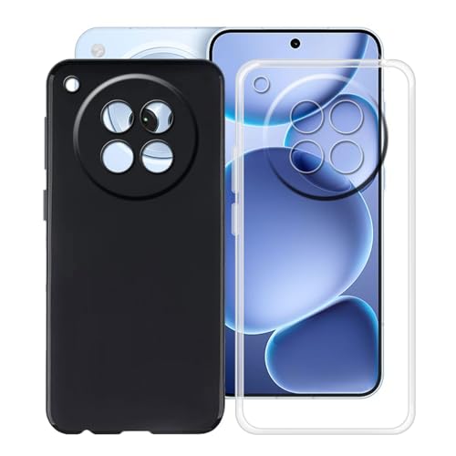HGJTFANY Hülle für Oppo Find X8s (6.32 Zoll), Transparent Ultra Dünn Stoßfest Weiche Silikon Case, Schwarz Flexibel TPU Bumper Tasche Schutzhülle für Oppo Find X8s - [2 Stück] von HGJTFANY