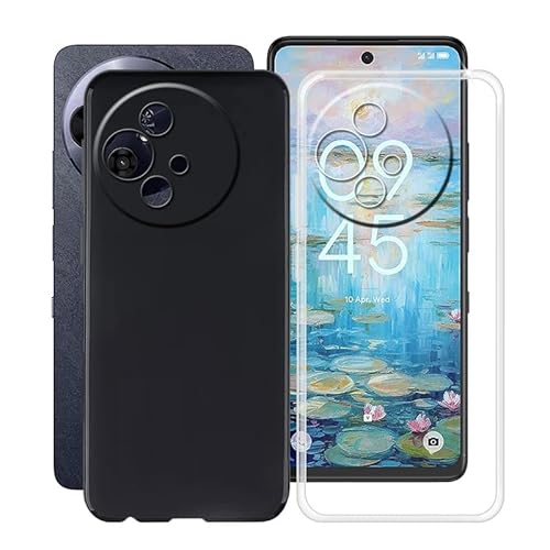 HGJTFANY Hülle für TCL 50 Pro NxtPaper 5G (6.8 Zoll), Ultra Dünn Stoßfest Weiche Silikon Case, Flexibel TPU Bumper Tasche Schutzhülle für TCL 50 Pro NxtPaper 5G - Schwarz + Transparent Handyhülle von HGJTFANY