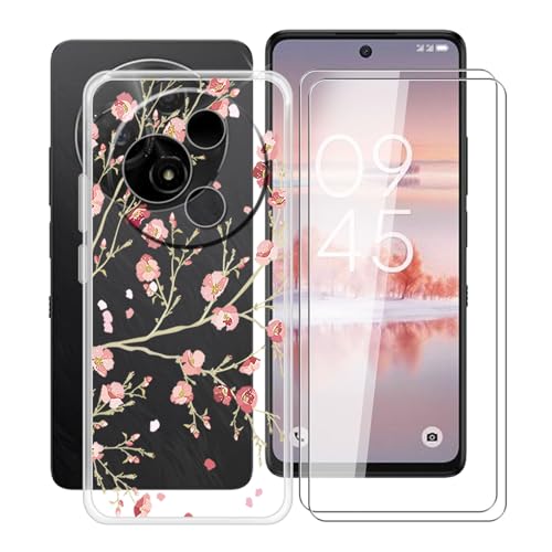 HGJTFANY Hülle für TCL 60 NXTpaper (6.80") mit 2 Stück Gehärtetes Glas Schutzfolie, Ultra Dünn Weiche Silikon Handyhülle TPU Stoßfest Schutzhülle Cover für TCL 60 NXTpaper - WM84 von HGJTFANY