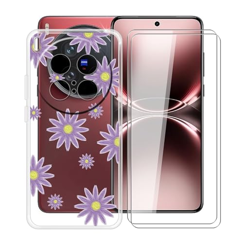 HGJTFANY Hülle für Vivo X200 Ultra (6.82") mit 2 Stück Gehärtetes Glas Schutzfolie, Ultra Dünn Weiche Silikon Handyhülle TPU Stoßfest Schutzhülle Cover für Vivo X200 Ultra - XT41 von HGJTFANY