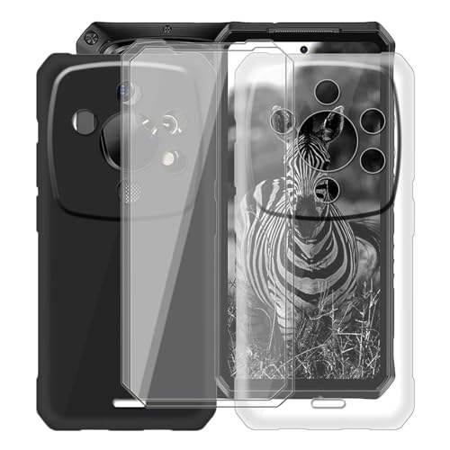 HGJTFANY für Ulefone Armor 28 Pro Handyhülle + 2 Stück Gehärtetem Glasfolie, Silikon TPU Case Stoßfest Hülle Cover, Anti-Kratzer Schale Schutzhülle für Ulefone Armor 28 Pro (6.67") - Clear + Schwarz von HGJTFANY