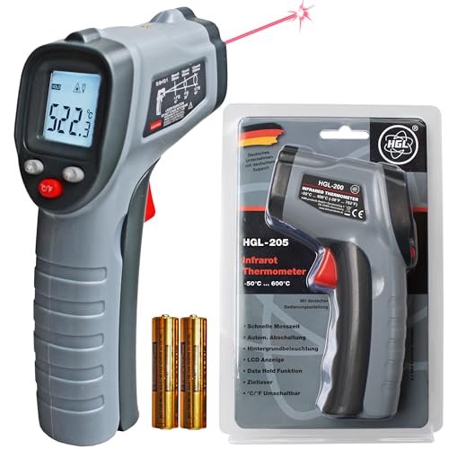 HGL-205 Infrarot Thermometer -50°C ... 600°C Temperaturmessgerät mit Laser für schnelle und präzise Messung der Oberflächentemperatur HGL-205 Infrarot Thermometer -50°C ... 600°C Temperaturmessgerät mit Laser für schnelle und präzise Messung der Oberflächentemperatur von HGL