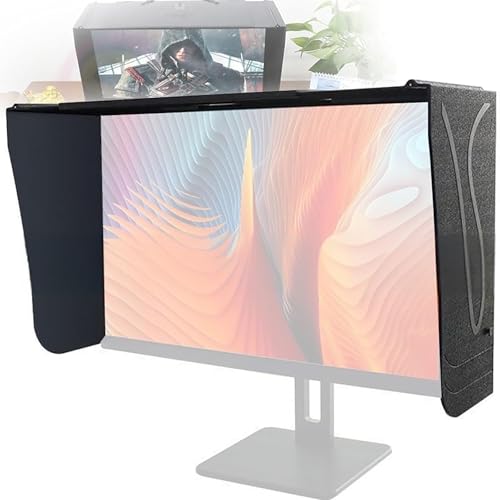 68,6 cm (27 Zoll) Monitorblende, Computer-Monitorhaube, Desktop-Computer-Sichtschutz, Blendschutz, für Monitor-Außenrahmenbreite 41–66 cm von HGSTM