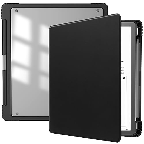 HGWALP Slimshell Clear Hülle für Kindle Scribe 10.2" (2024/2022 Released), Kindle Scribe Case Cover 10.2 Zoll 2024/2022 mit Stifthalter und mit Auto Schlaf/Wake-Black von HGWALP