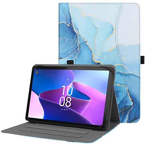 HGWALP Universal Hülle für 9 Zoll-10.5 Zoll Tablet,Multi-Viewing Angles PU Leder Stand Folio Hülle mit Handschlaufe für 9" 10.1" 10.5" Touchscreen Tablet,mit verstellbarem Silikon Band-MBL von HGWALP