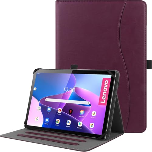 HGWALP Universal Hülle für 9",9.7",10.1",10.2",10.5",10.9",11" Zoll Tablet,Multi-Viewing Angles PU Leder Stand Folio Hülle mit Handschlaufe für 9-11 Zoll Tablet,mit verstellbarem Silikon Band-Lila HGWALP Universal Hülle für 9",9.7",10.1",10.2",10.5",10.9",11" Zoll Tablet,Multi-Viewing Angles PU Leder Stand Folio Hülle mit Handschlaufe für 9-11 Zoll Tablet,mit verstellbarem Silikon Band-Lila von HGWALP