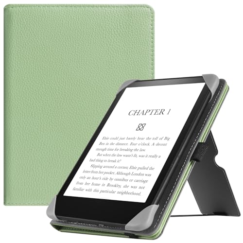 HGWALP Universal Hülle für Alle 6" eReaders, Folio Ständer Hülle mit Handschlaufe Kompatibel mit Paperwhite/Kobo/Tolino/Pocketook/Sony 6 Zoll E-Book Reader-Matcha von HGWALP