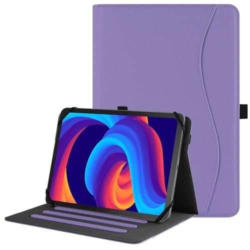 HGWALP Universal-Schutzhülle für Tablets mit einer Bildschirmdiagonale von 22,9 cm - 26,7 cm (9 - 10,5 Zoll), mit verstellbarem Silikonband, mit Handschlaufe, Hellviolett von HGWALP