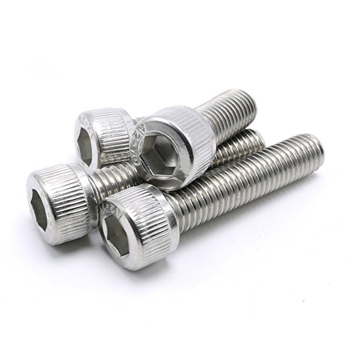 #6-32 UNC Innensechskantschrauben, Edelstahl, Vollgewinde, Rändelkopf, 100 Stück (#6-32 x 1-1/2 Zoll) von HH FASTENERS