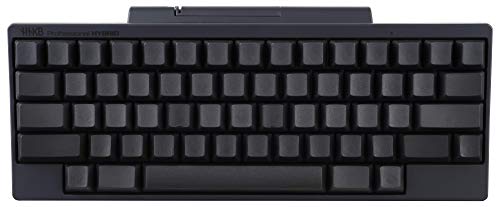 HHKB HYBRID Tastatur PD-KB800BN, Tastenkappen ohne Beschriftung, Professionelle Mechanische 60% Tastatur, Bluetooth, USB-C (Holzkohlenschwarz) von HHKB
