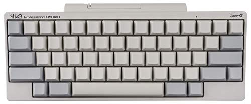 HHKB HYBRID Type-S Tastatur PD-KB800WNS, Tastenkappen ohne Beschriftung, Leise Professionelle Mechanische 60% Tastatur, Bluetooth, USB-C (Weiß) von HHKB