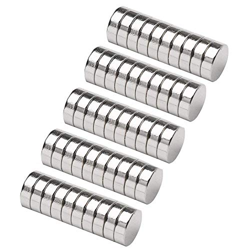 Neodym Magnete, 6x3mm Kühlschrankmagnete Starke Runde Magnete, N52 NdFeB Magnete Rare Earth Permanentmagnet für DIY Craft Offic, Whiteboard, Magnettafel Bänder (50 Stücke) von HHOOMY