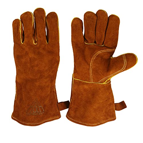 HHPROTECT Schweißhandschuhe Ofen Hitzebeständig Feuerfeste Handschuhe Leder Arbeitshandschuhe für Kamin BBQ Schweißer Grill Ofen Herd Tig Arbeitshandschuhe HHPROTECT Schweißhandschuhe Ofen Hitzebeständig Feuerfeste Handschuhe Leder Arbeitshandschuhe für Kamin BBQ Schweißer Grill Ofen Herd Tig Arbeitshandschuhe von HHPROTECT