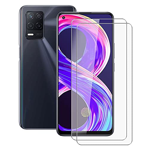 HHUAN - 2 Pack Gehärtetes Glas für Realme 8 5G RMX3241, 9H Härtegrad Anti Kratzen Tempered Glass Folie Display schutzfolie Film für Realme 8 5G RMX3241 (6.50") von HHUAN