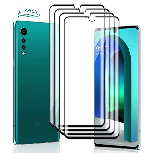 HHUAN - 4 Pack Gehärtetes Glas für LG Velvet 5G, 9H Härtegrad Anti Kratzen Tempered Glass Folie Display schutzfolie Film für LG Velvet 5G (6.8") von HHUAN