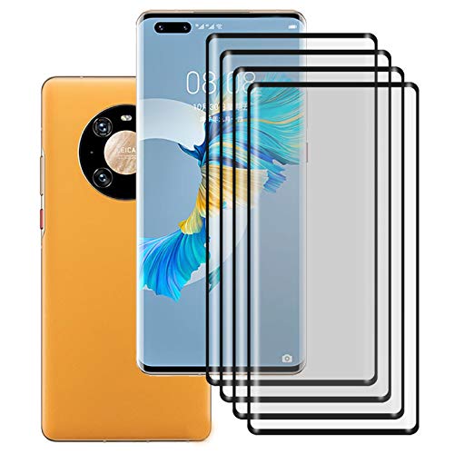 HHUAN - 4 Pack Panzerglas Schutzfolie für Huawei Mate 40 Pro, 9H Härtegrad Panzerglasfolie Anti Kratzen Tempered Glass Folie Display schutzfolie Film für Huawei Mate 40 Pro (6.76") von HHUAN