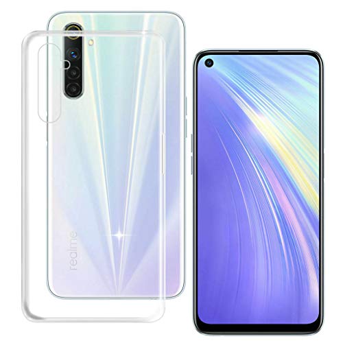 HHUAN Hülle Transparent für Oppo Realme 6, Weiche Silikon Stoßfest Handyhülle Case Tasche Schale Bumper TPU Schutzhülle Cover für Oppo Realme 6 (6.5") - Transparent von HHUAN