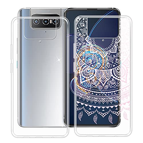 HHUAN Hülle für Asus Zenfone 8 Flip (6.67"), Transparent Anti-Vergilbung Weiche Silikon Handyhülle Tasche, TPU Bumper Stoßfest Schutzhülle Case Cover für Asus Zenfone 8 Flip - 2 Stücke von HHUAN