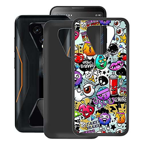 HHUAN Hülle für Blackview BL5000 (6.36"), 2 Stück Ultradünne Tasche Schwarze Weiche Silikon Cover Bumper Handyhülle, Anti-Kratzen TPU Schutzhülle für Blackview BL5000 - Black + XS40 von HHUAN