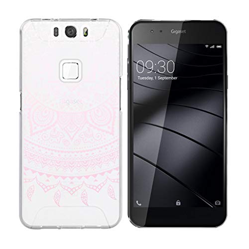 HHUAN Hülle für Gigaset Me GS55-6 Semi-Transparent Case Dünn Weiche Silikon Pulver Mandala Stoßfest Handyhülle Tasche Schale Bumper TPU Schutzhülle Cover für Gigaset Me GS55-6 (5.0") von HHUAN