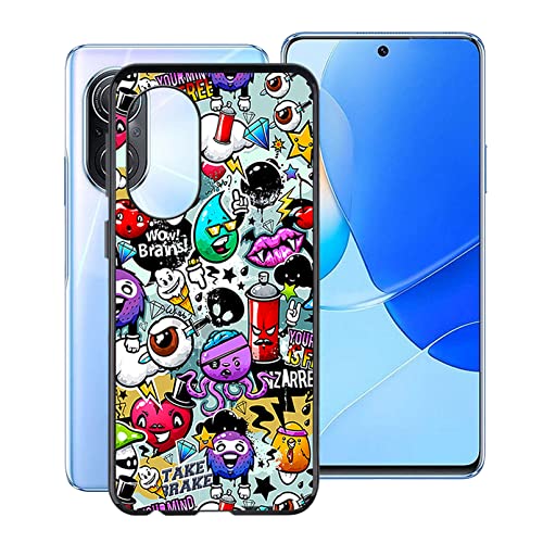 HHUAN Hülle für Huawei nova 9 SE (6.78"), Ultradünne Tasche Case Schwarze Weiche Silikon Anti-Kratzen Schutzhülle, TPU Bumper Cover Handyhülle für Huawei nova 9 SE - XS40 von HHUAN