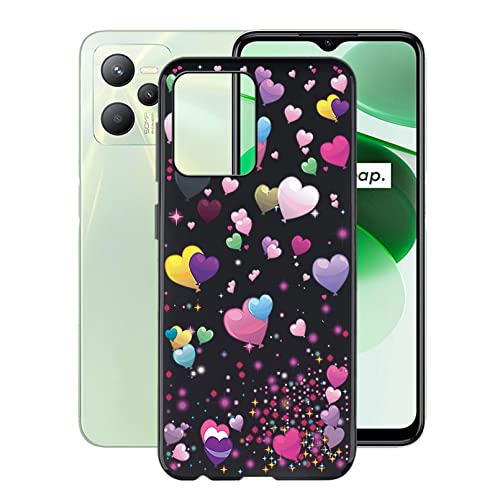 HHUAN Hülle für Realme C35 RMX3511 (6.6"), Ultradünne Tasche Case Schwarze Weiche Silikon Anti-Kratzen Schutzhülle, TPU Bumper Cover Handyhülle für Realme C35 RMX3511 - YQ29 von HHUAN