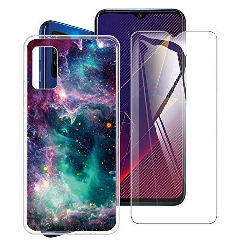 HHUAN Hülle für Wiko Power U20 (6.82") mit Gehärtetes Glas aus gehärtetem Glas, Anti-Vergilbung Transparent Schutzhülle Weiche Silikon TPU Bumper Stoßfest Case Cover - WMA33 von HHUAN