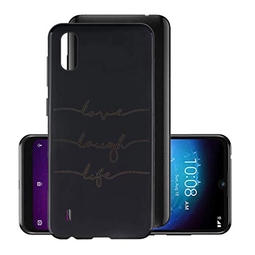 HHUAN Hülle für ZTE Blade A5 2020 Schwarz Case Dünn Weiche Silikon Liebessymbol Stoßfest Handyhülle Tasche Schale Bumper TPU Schutzhülle Cover für ZTE Blade A5 2020 (6.09") von HHUAN