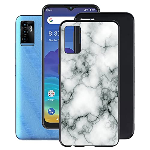 HHUAN Hülle für ZTE Blade A71 (6.52"), 2 Stück Ultradünne Tasche Schwarze Weiche Silikon Cover Bumper Handyhülle, Anti-Kratzen TPU Schutzhülle für ZTE Blade A71 - Black + WM73 von HHUAN