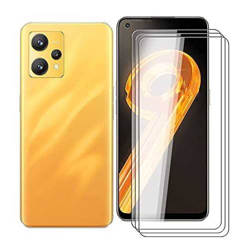 HHUAN Schutzfolie für Realme 9 RMX3521 (6.40"), [3 Stück Display Schutzfolie aus Gehärtetem Glasfolie mit Härtegrad 9H], Ultradünner blasenfreier HD-Schutzfilm für Realme 9 RMX3521 von HHUAN