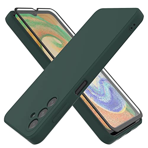 HHUIWIND Hülle Kompatibel mit Samsung Galaxy A04s / A13 5G mit 9D Schutzfolie,Handyhülle Liquid Silikon TPU Case für Samsung Galaxy A04s / A13 5G - Dunkelgrün von HHUIWIND