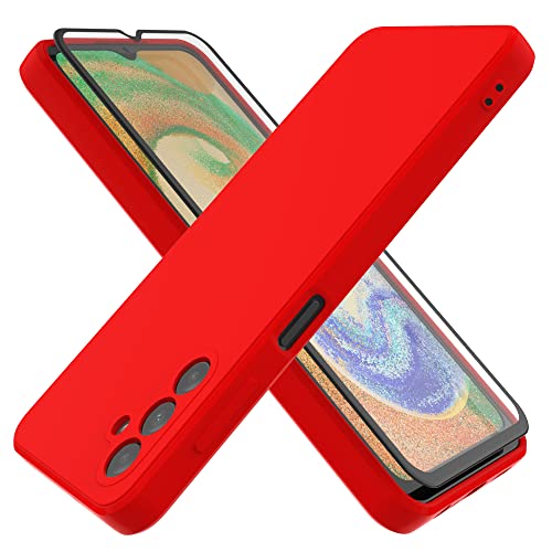 HHUIWIND Hülle Kompatibel mit Samsung Galaxy A04s / A13 5G mit 9D Schutzfolie,Handyhülle Liquid Silikon TPU Case für Samsung Galaxy A04s / A13 5G - Rot von HHUIWIND